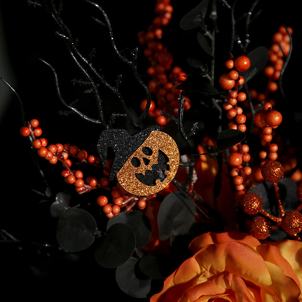 Carnival Ornament Halloween Decorative Branches and Twigs Flower Pot With Artificial Roses Flower For Halloween Decoration