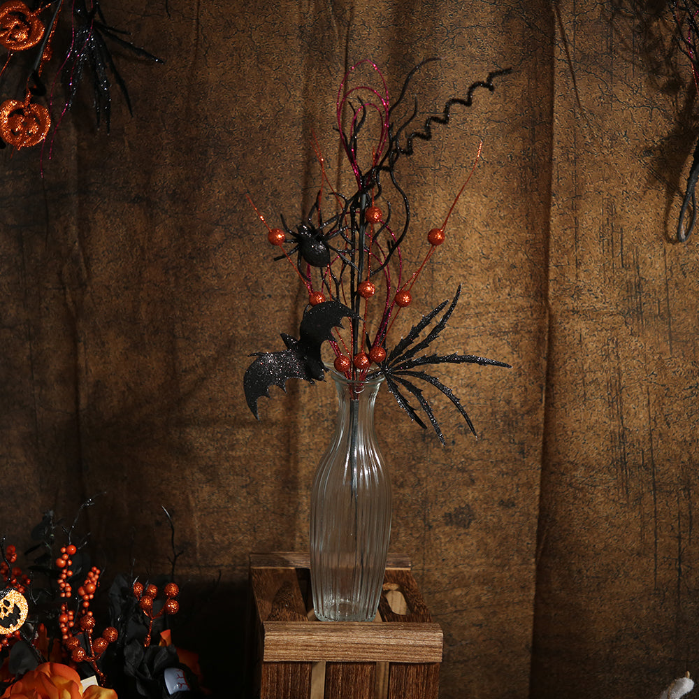 Festival Decoration Picks Halloween Decor Ornaments Black Dead Branch Spiders Faux Twigs Halloween Party Props