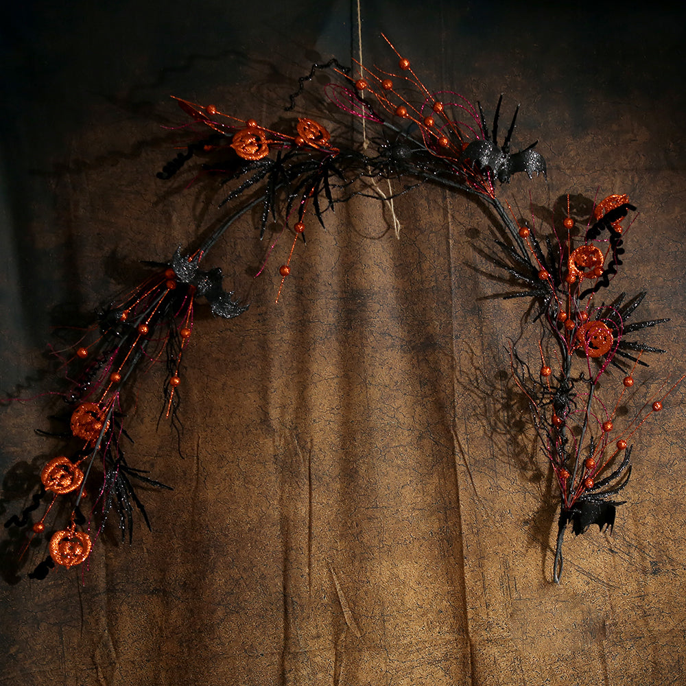 2024 Newly Design Halloween Decor Garland 1.5m Long Dead Black Flower Garland For Halloween Party Decor
