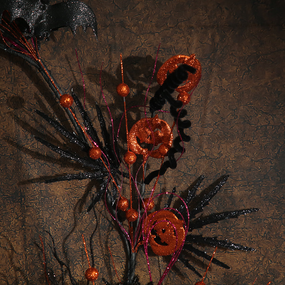 2024 Newly Design Halloween Decor Garland 1.5m Long Dead Black Flower Garland For Halloween Party Decor