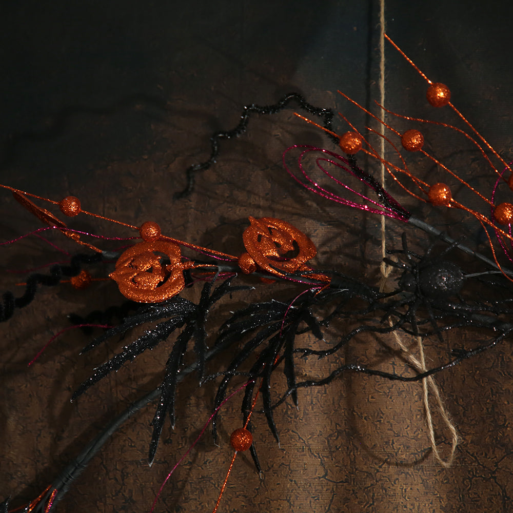 2024 Newly Design Halloween Decor Garland 1.5m Long Dead Black Flower Garland For Halloween Party Decor