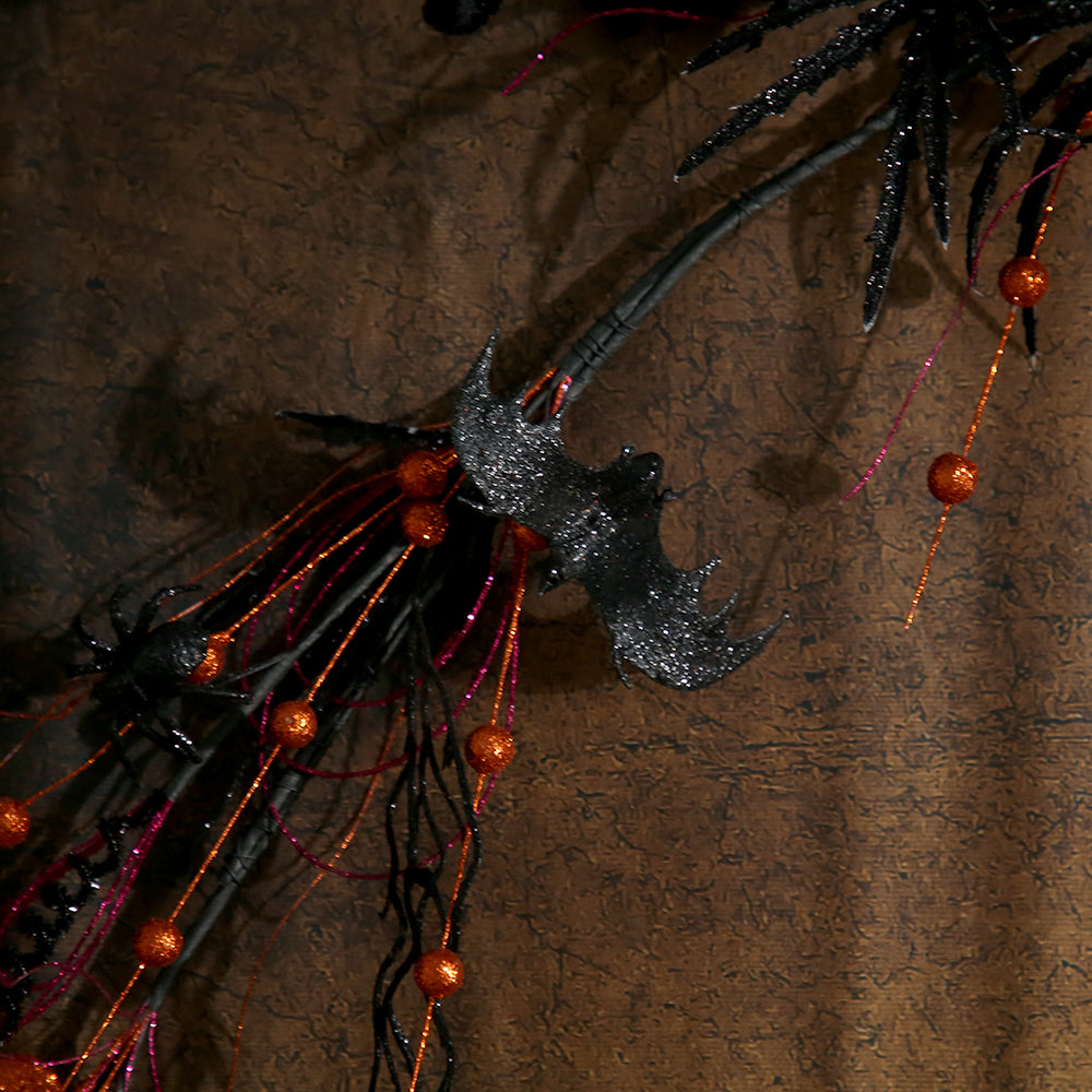 2024 Newly Design Halloween Decor Garland 1.5m Long Dead Black Flower Garland For Halloween Party Decor