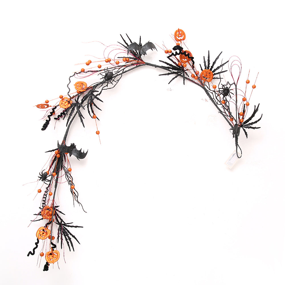2024 Newly Design Halloween Decor Garland 1.5m Long Dead Black Flower Garland For Halloween Party Decor