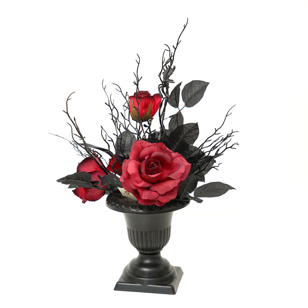 Newly Design Halloween Flower Pot With Artificial Flower and Branches For Halloween Home Decor