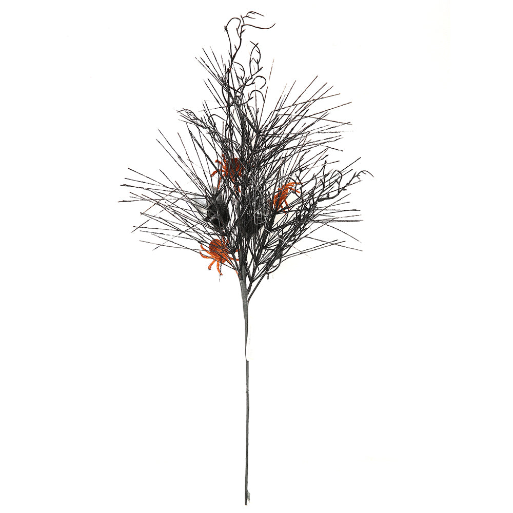 Hot Sale Halloween Branches Black Dead Artificial Twigs With Skull Decorative Branches and Twigs For Halloween Decoration