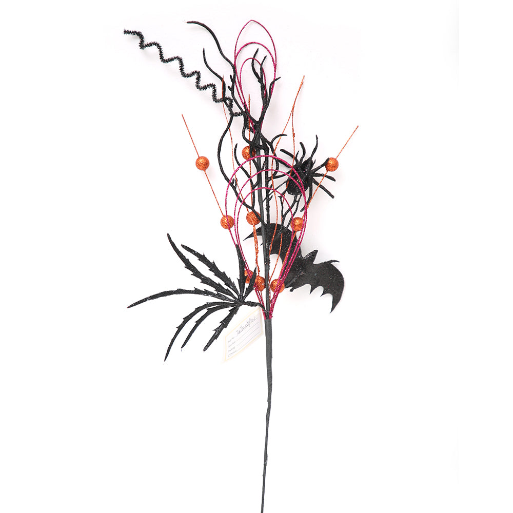 Festival Decoration Picks Halloween Decor Ornaments Black Dead Branch Spiders Faux Twigs Halloween Party Props