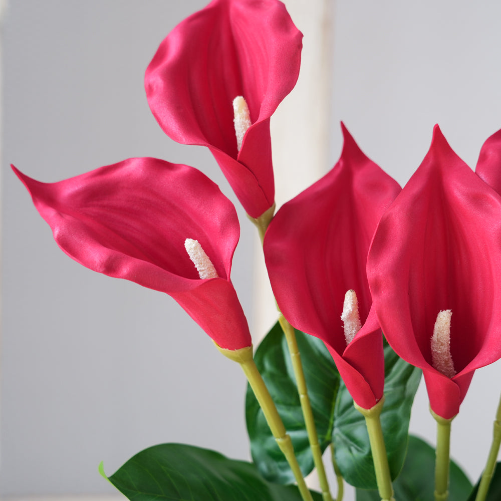 Modern Luxury 5head Calla Lily Artificial Flowers Silk Flowers Calla Lily Bouquet For Festival Wedding Home Decoration Flower Arrangement