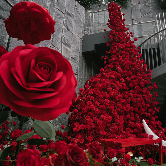 Wholesale Artificial Red Roses Single Velvet Rose Flowers Artificial Decorative Flowers for Valentine's Day Wedding Store Decor