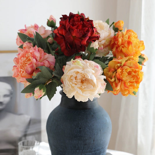 High Quality Artificial Peony Silk Flowers French Vintage Style Artificial Flower Wedding Flowers Arrangements Wholesale