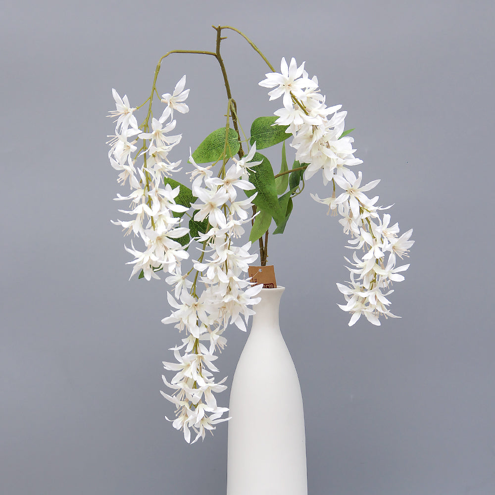 2024New Design 43.31INCH Artificial Wisteria Flowers Real Touch Wisteria Branches For Wedding Party Home Store Decor