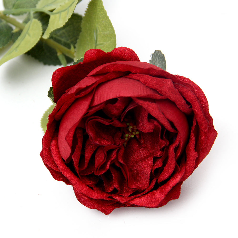 Factory Bulk Wholesale Artificial Single Velvet Roses Flower Red White Custom Real Touch Rose Decorative Flowers
