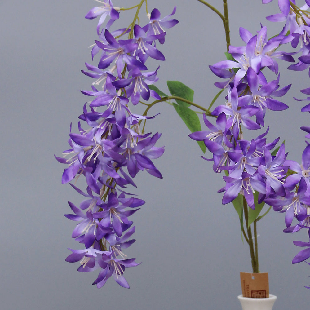 2024New Design 43.31INCH Artificial Wisteria Flowers Real Touch Wisteria Branches For Wedding Party Home Store Decor