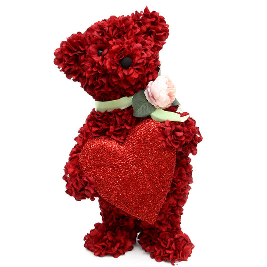Original Luxury Design 20inch Rose Bear High Quality Hand-made Artificial Flower Petaled Teady Bear for Festival Gift Home Decor