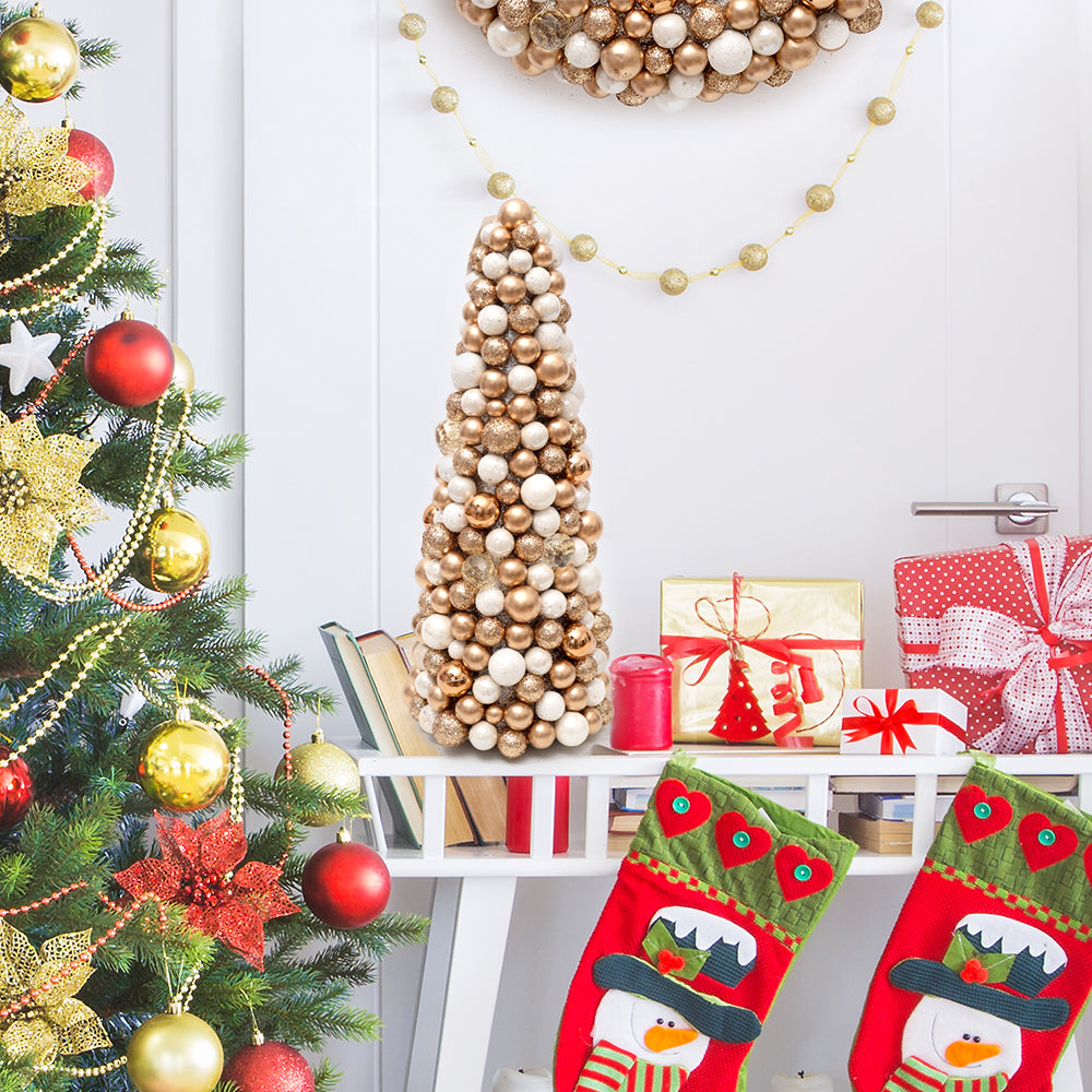 New Product Ideas 2025 Aritificial Christmas Cone Tree Plastic Christmas Ball Cone Shape Decor For Holiday Christmas Decorations
