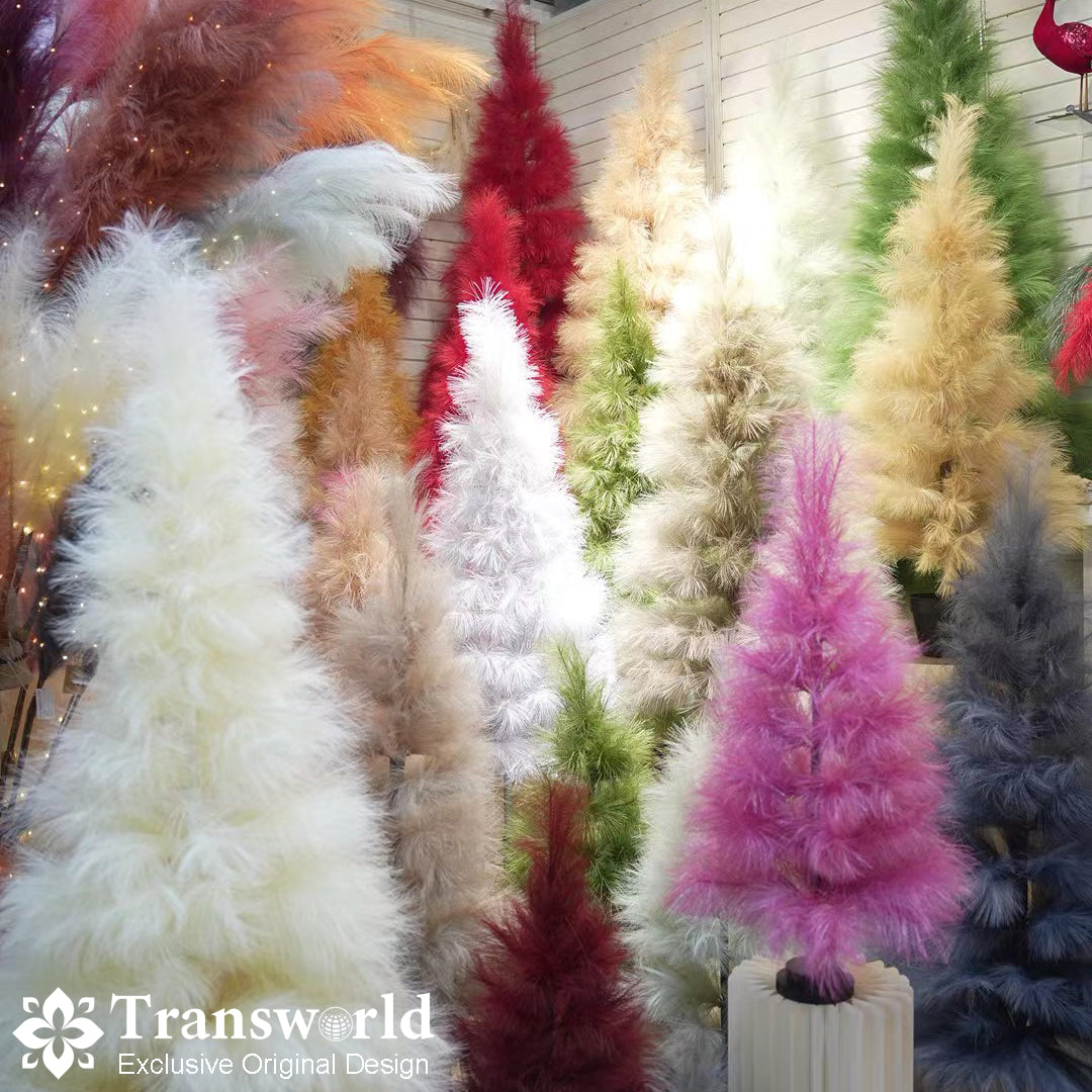 5-ft Pampas Grass Tree Beautiful White Christmas Trees Dense Artificial Pampas Tree Wedding Hotel Restaurant Home Decoration