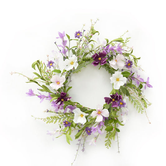 Transworld Original Handmade 24INCH Artificial Wreath Spring Floral Wreath for Home Garden Decoration