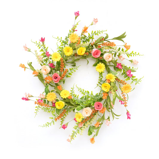 Transworld Original Handmade Artificial Wreath Spring Floral Wreath for Home Garden Decoration
