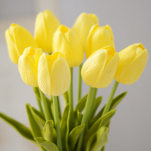 2025 Beautiful Colorful Tulip Flower 9head PU Artificial Flower Tulip Decoration Flowers For Home Wedding Graduation