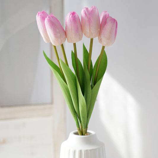 Real Touch Artificial Tulips Flowers Silk Flower Real Preserved Tulips Floral Arrangement For Wedding Party Home Decorations