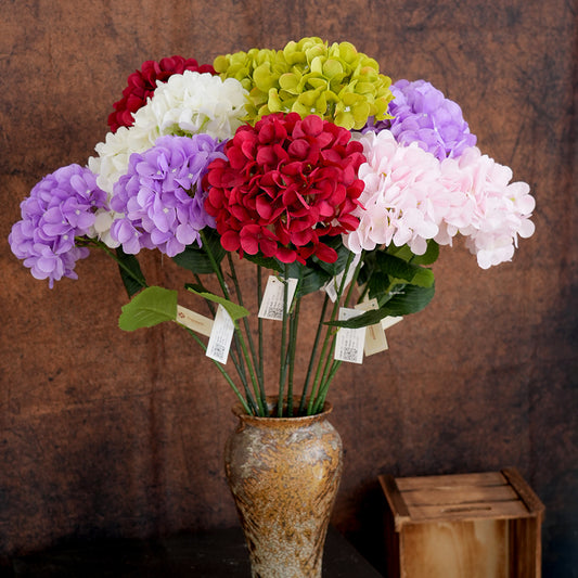 Hot Sale Vintage Artificial Hydrangea Single Stem Hydrangea Artificial Flower Beautiful Color Silk Flowers For Home Wedding Decoration