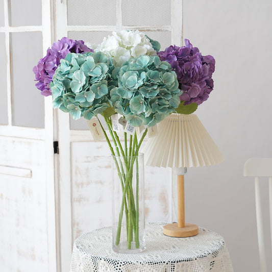 Romantic Vintage Hydrangeas Single Stem Artificial Hydrangea Beautiful Color Silk Flowers For Home Wedding Decoration