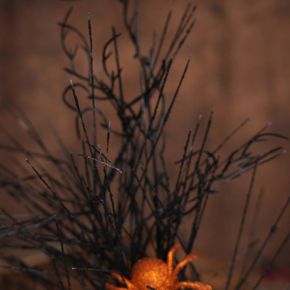 Hot Sale Halloween Branches Black Dead Artificial Twigs With Skull Decorative Branches and Twigs For Halloween Decoration