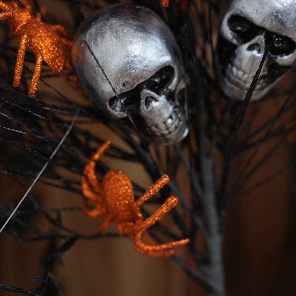 Hot Sale Halloween Branches Black Dead Artificial Twigs With Skull Decorative Branches and Twigs For Halloween Decoration