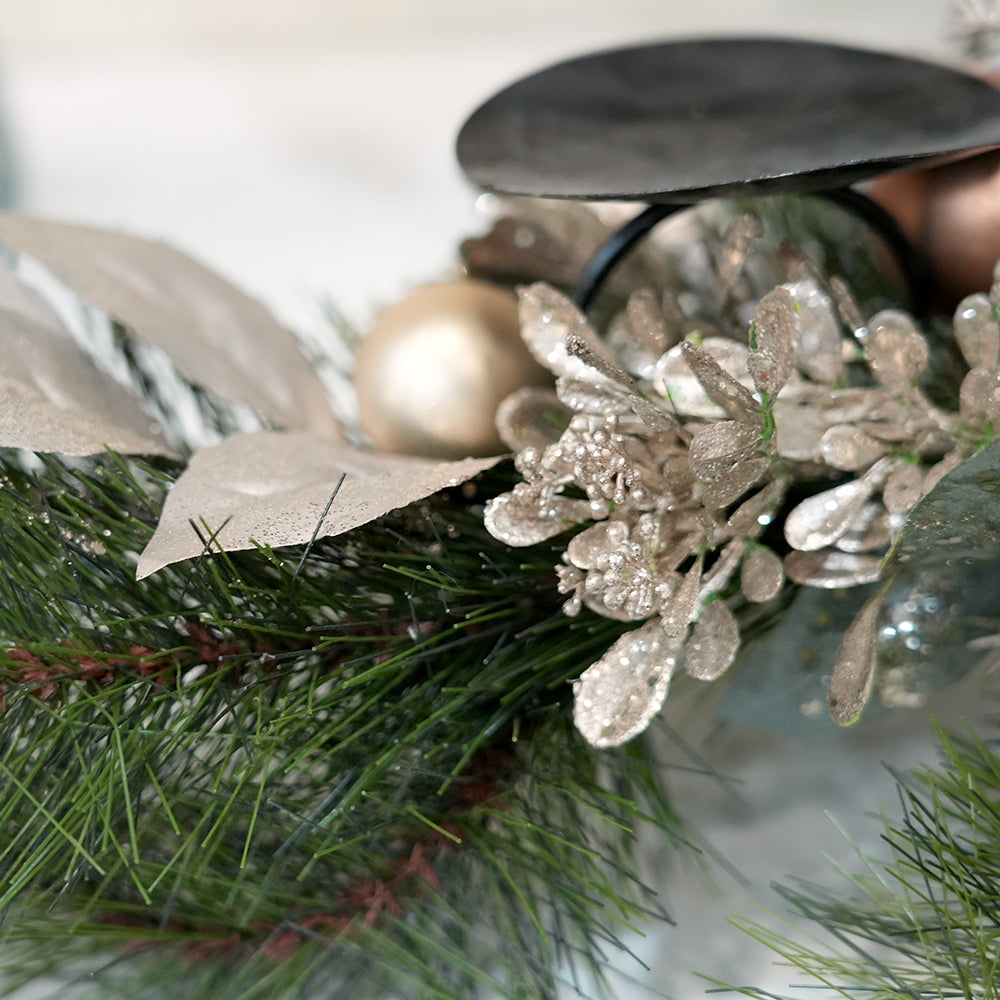 85cm Christmas Decoration Supplies Three-headed Candle Holder Plastic Christmas Ball Decor Iron Candle Holders