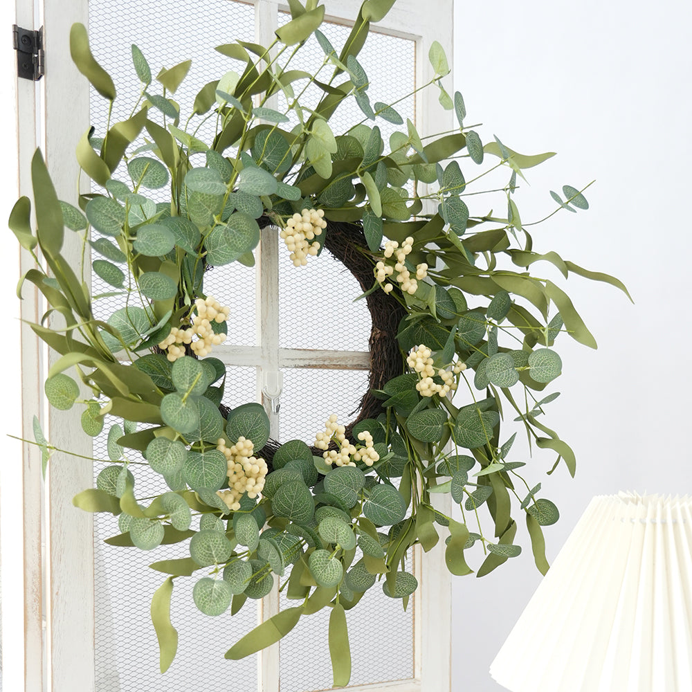 2025 High Quality Faux Wreath Artificial Decorative Flowers Wreaths and Plants Wreath for Home Hotel Wall and Window Decorations