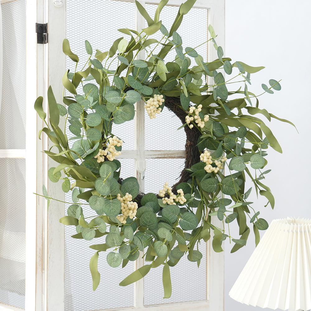 2025 High Quality Faux Wreath Artificial Decorative Flowers Wreaths and Plants Wreath for Home Hotel Wall and Window Decorations