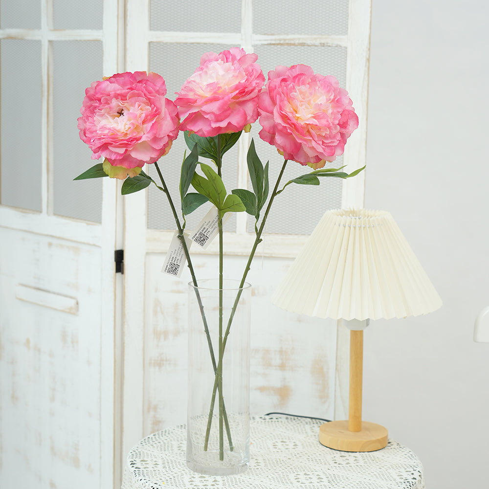 High Quality Single Branch Peony Artificial Flower Large Head Multicolour Peony Silk Flowers for Home Wedding Decorations