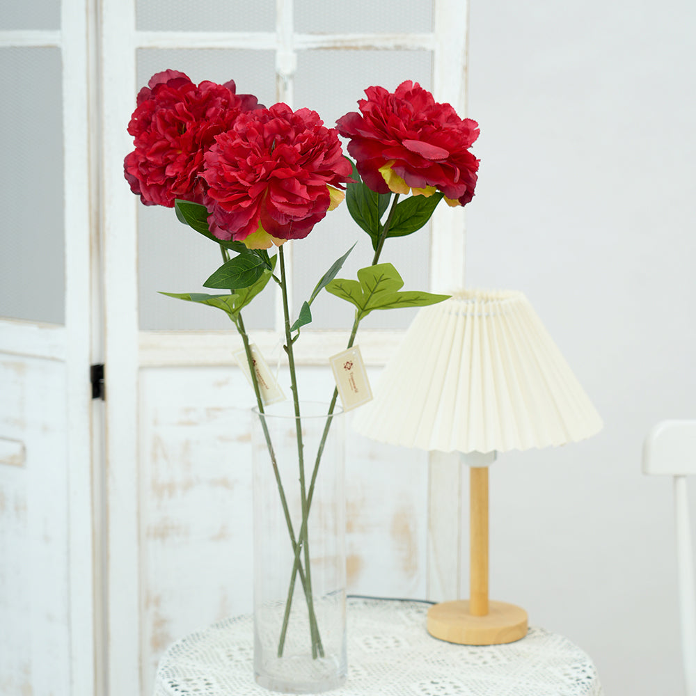 High Quality Single Branch Peony Artificial Flower Large Head Multicolour Peony Silk Flowers for Home Wedding Decorations