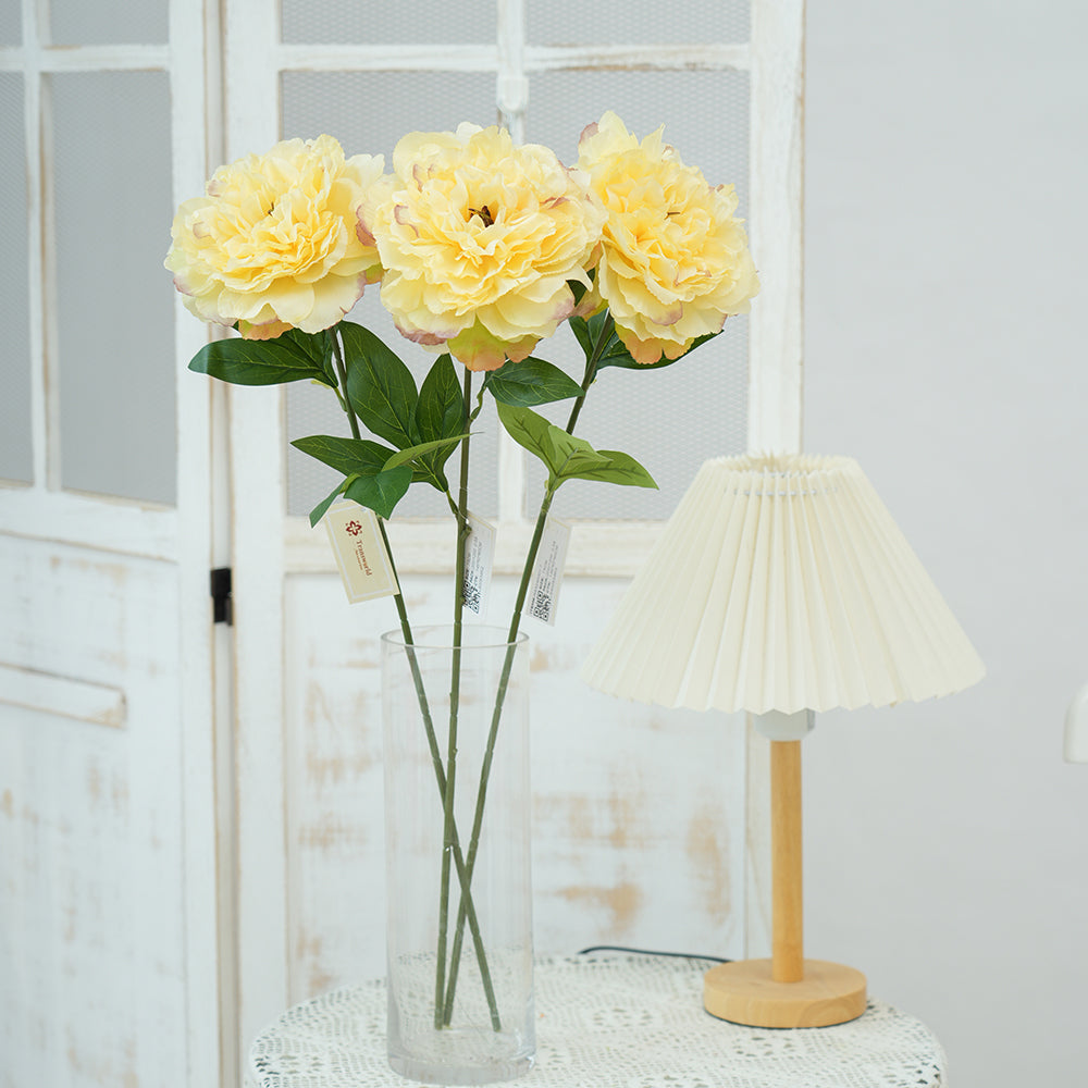 High Quality Single Branch Peony Artificial Flower Large Head Multicolour Peony Silk Flowers for Home Wedding Decorations