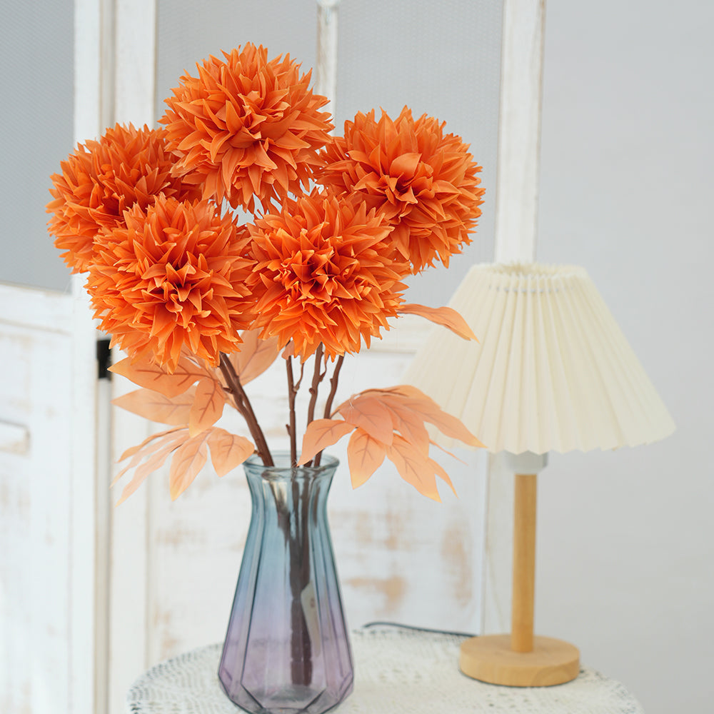High Quality 5head Ball Chrysanthemum Flower Artificial Floral Chrysanthemum Decorative Flowers for Home Wedding Arrangement