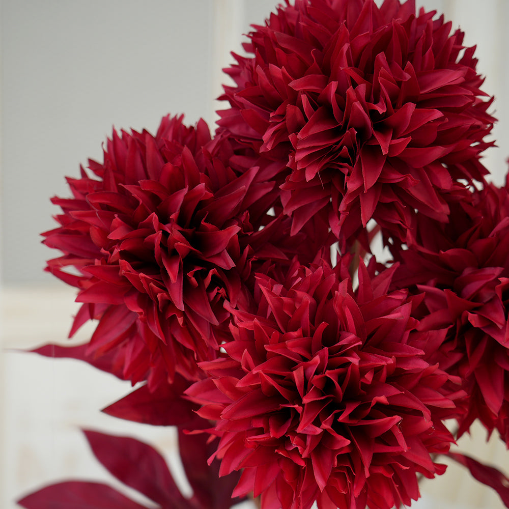 High Quality 5head Ball Chrysanthemum Flower Artificial Floral Chrysanthemum Decorative Flowers for Home Wedding Arrangement