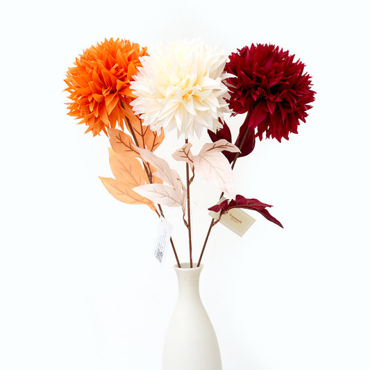 Wholesale Single Head Ball Chrysanthemum Flower Artificial Chrysanthemum Decorative Flowers For Home Garden Hotel Arrangement