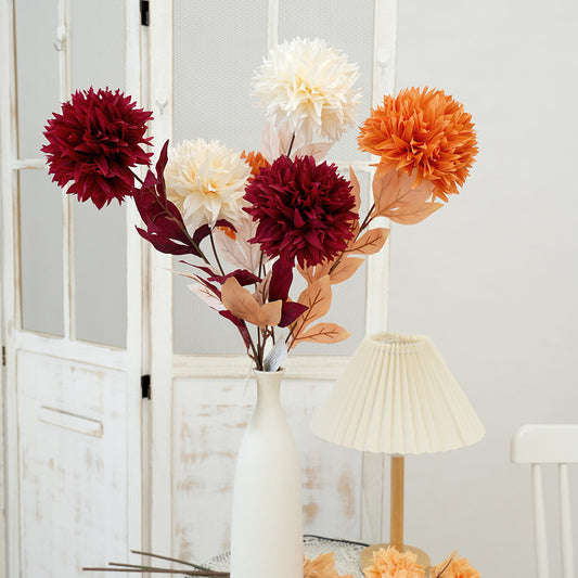 2Head Ball Chrysanthemum Flower 82cm Artificial Floral Chrysanthemum Decorative Flowers For Home Garden Hotel Arrangement