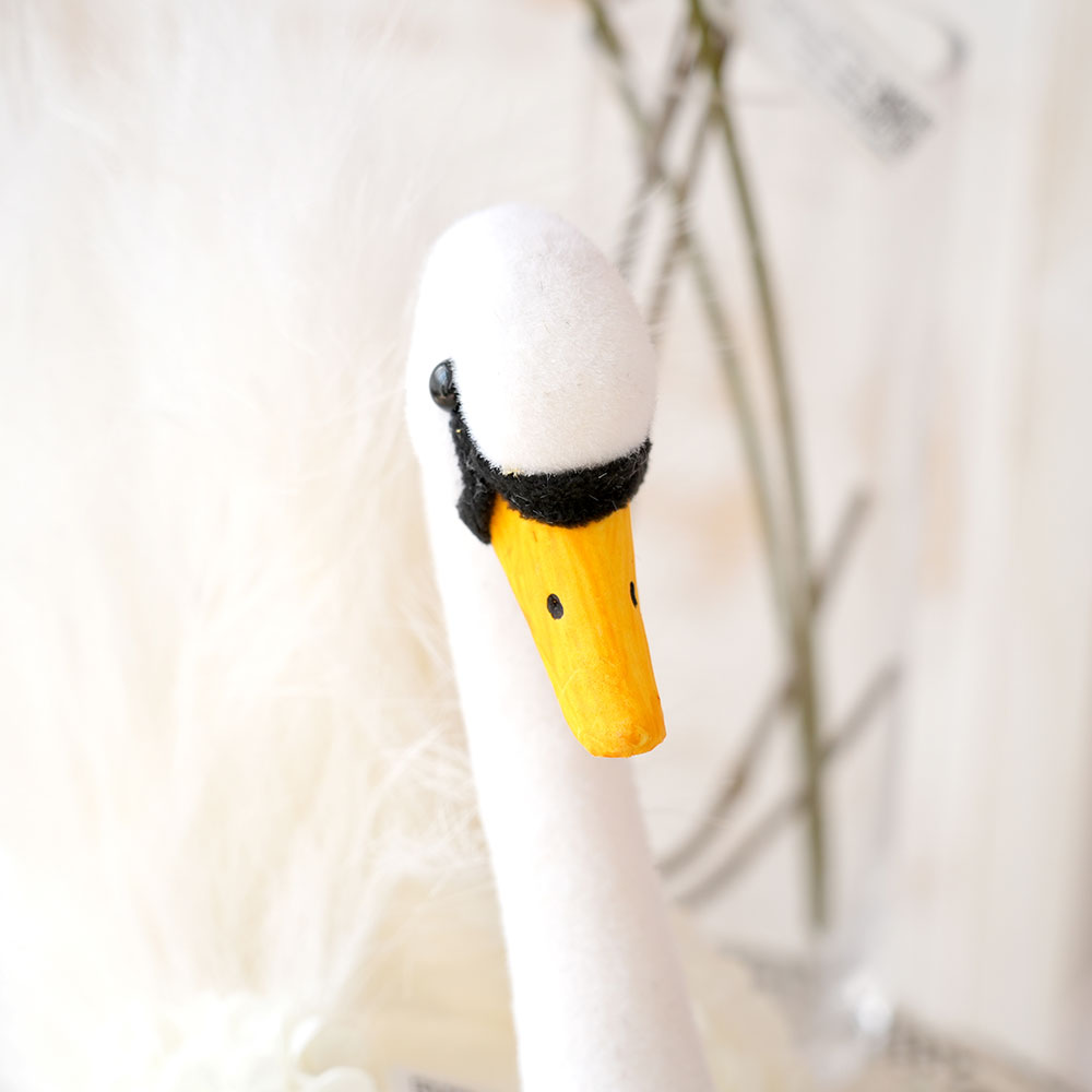 Exquisite White Artificial Swan Decor Handmade Small Swan Home Party Decorations Artificial Animal