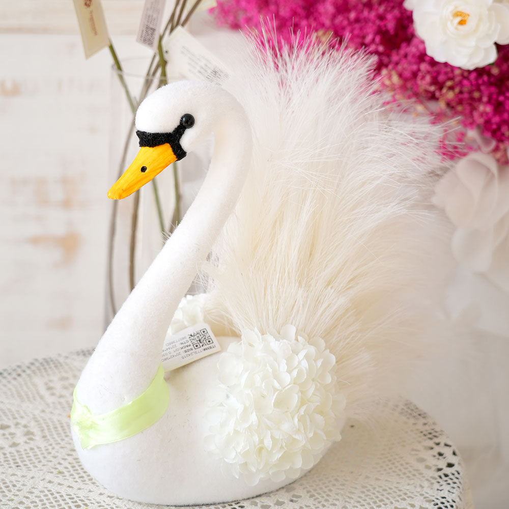 Exquisite White Artificial Swan Decor Handmade Small Swan Home Party Decorations Artificial Animal