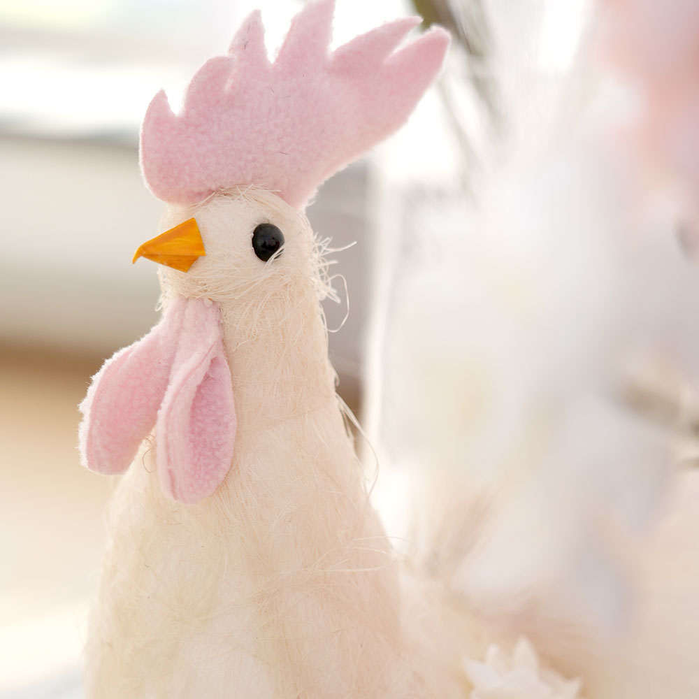 Original Design Milky White Artificial Chicken Decor Handmade Chicken Shape Home Decor Animal For Home Party Decorations
