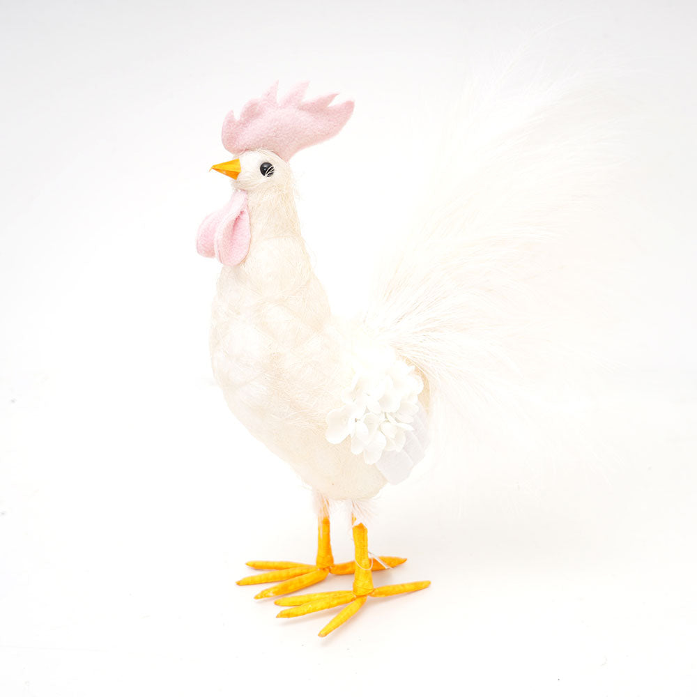 Original Design Milky White Artificial Chicken Decor Handmade Chicken Shape Home Decor Animal For Home Party Decorations
