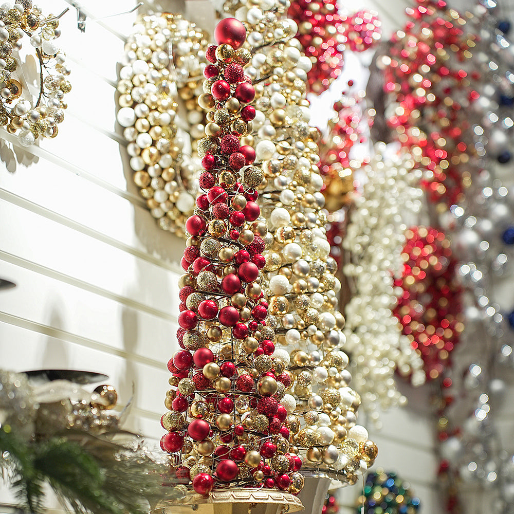 New Product Ideas 2025 Aritificial Christmas Cone Tree Plastic Christmas Ball Cone Shape Decor For Holiday Christmas Decorations