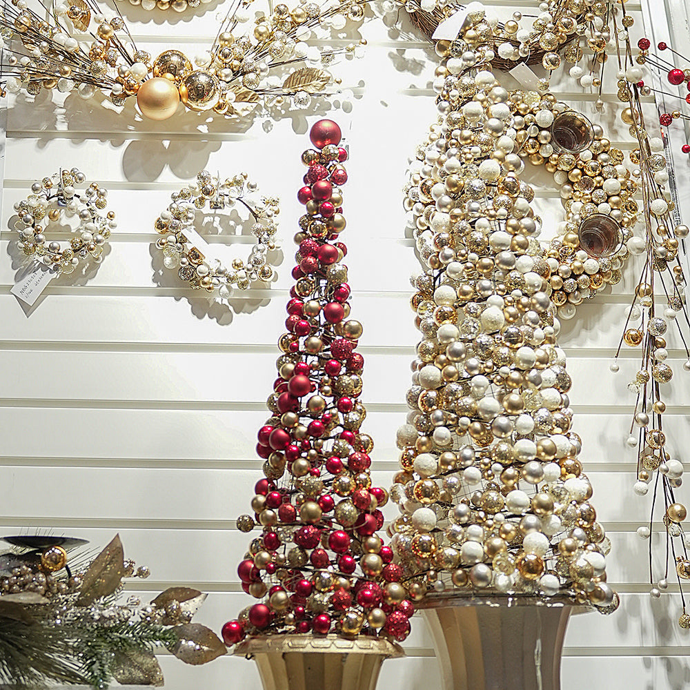 New Product Ideas 2025 Aritificial Christmas Cone Tree Plastic Christmas Ball Cone Shape Decor For Holiday Christmas Decorations