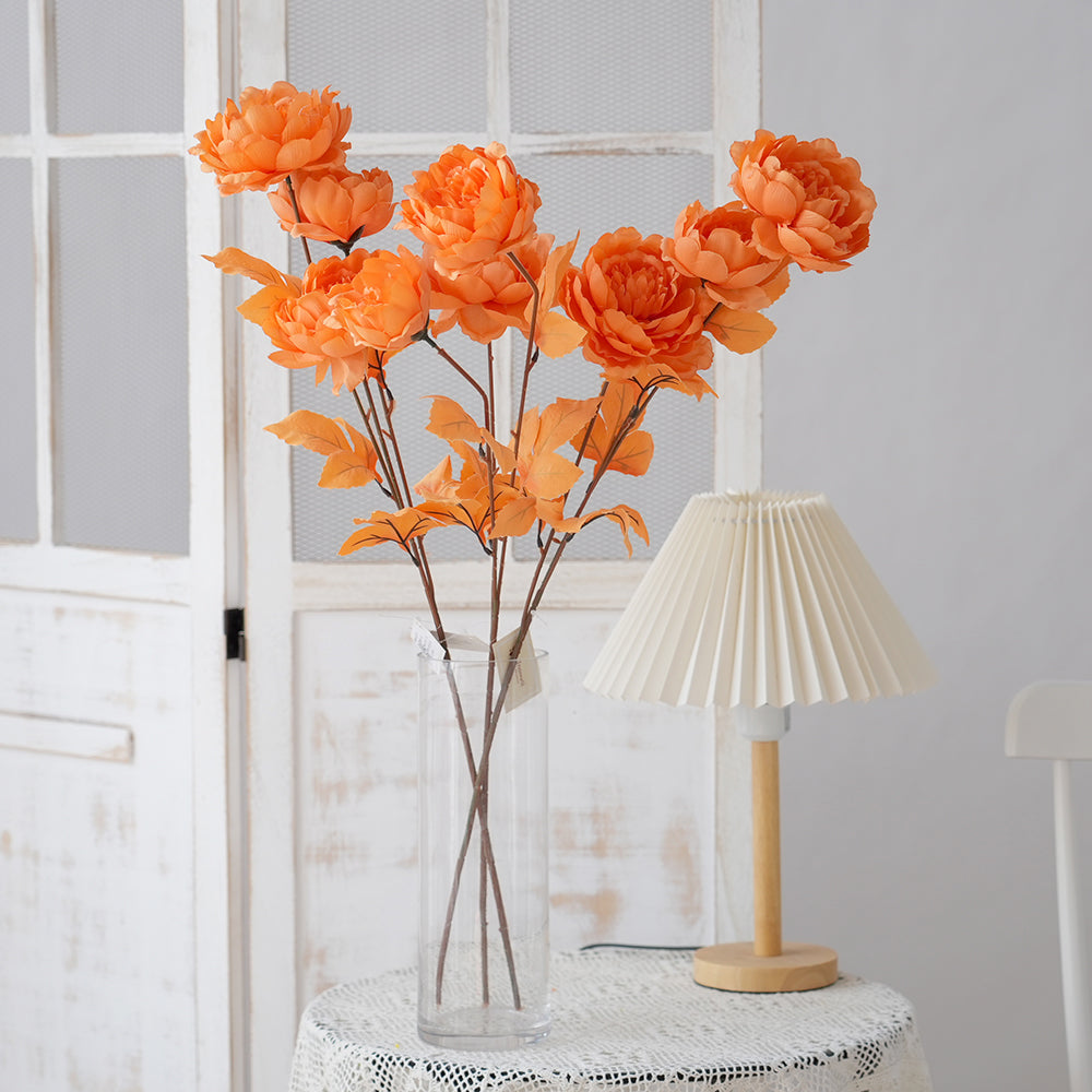 Wholesale Cheap Girce 3Head Peony Artificial Flower Romantic Peony Silk Flowers For Home Garden Wedding Decorations