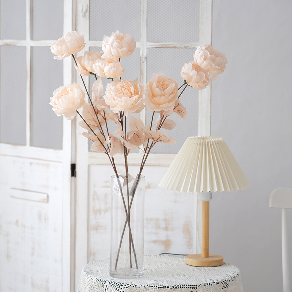 Wholesale Cheap Girce 3Head Peony Artificial Flower Romantic Peony Silk Flowers For Home Garden Wedding Decorations
