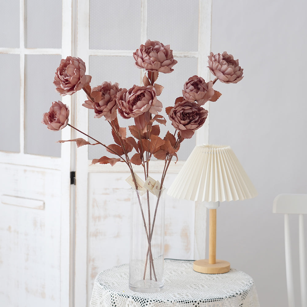 Wholesale Cheap Girce 3Head Peony Artificial Flower Romantic Peony Silk Flowers For Home Garden Wedding Decorations