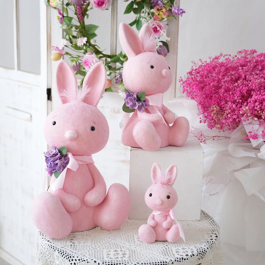Customized Sizes Easter Bunny Creative Design Pink Sitting Easter Rabbit Decoration for Home Party Easter Decoration