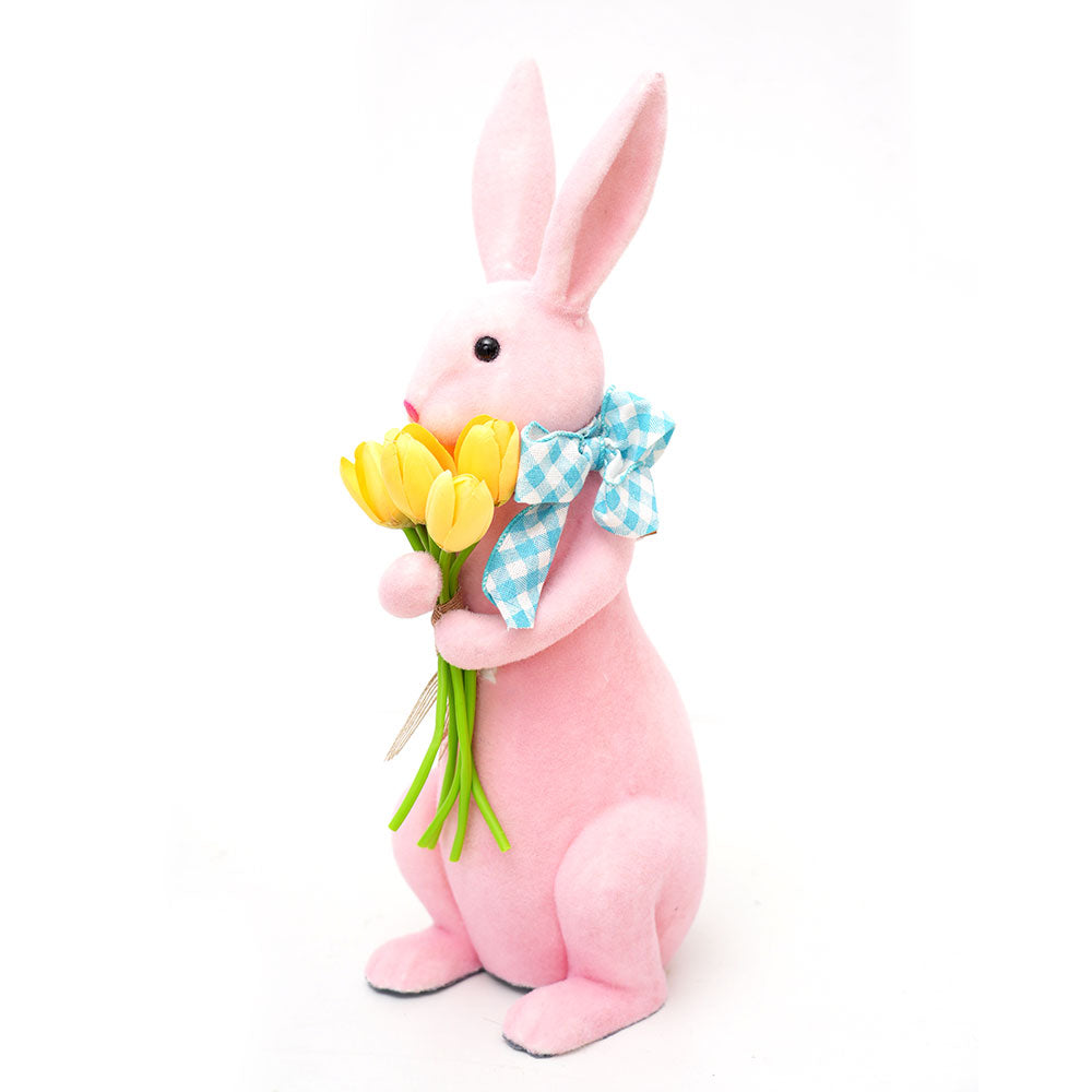 Animal Decoration 46cm Squat Easter Bunny Cute Pink Easter Squat Rabbit Decoration for Home Party Easter Decoration