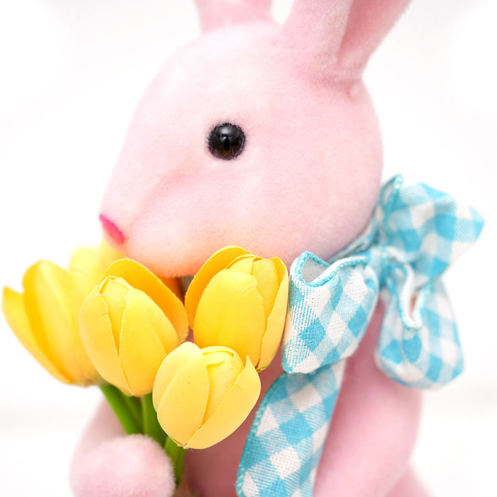 Animal Decoration 46cm Squat Easter Bunny Cute Pink Easter Squat Rabbit Decoration for Home Party Easter Decoration