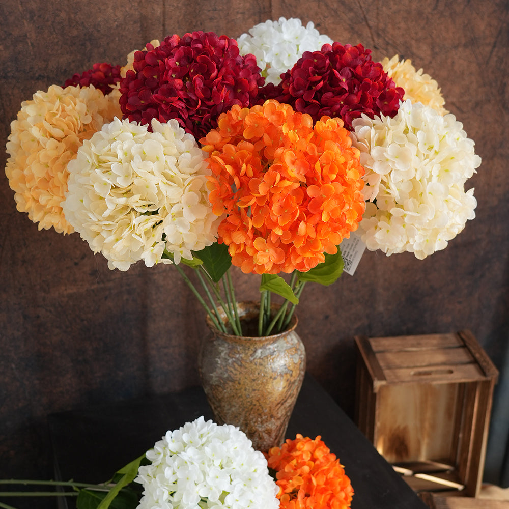 New Design Artificial Hydrangea Flower Wholesale Silk Hydrangea Decorative Flowers For Restaurant Hotel Cafe Wedding Event Hydrangea
